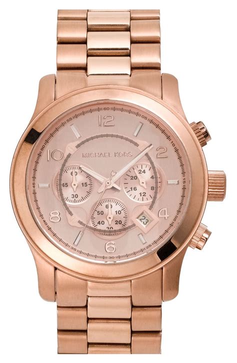 mens michael kors runaway rose gold watch